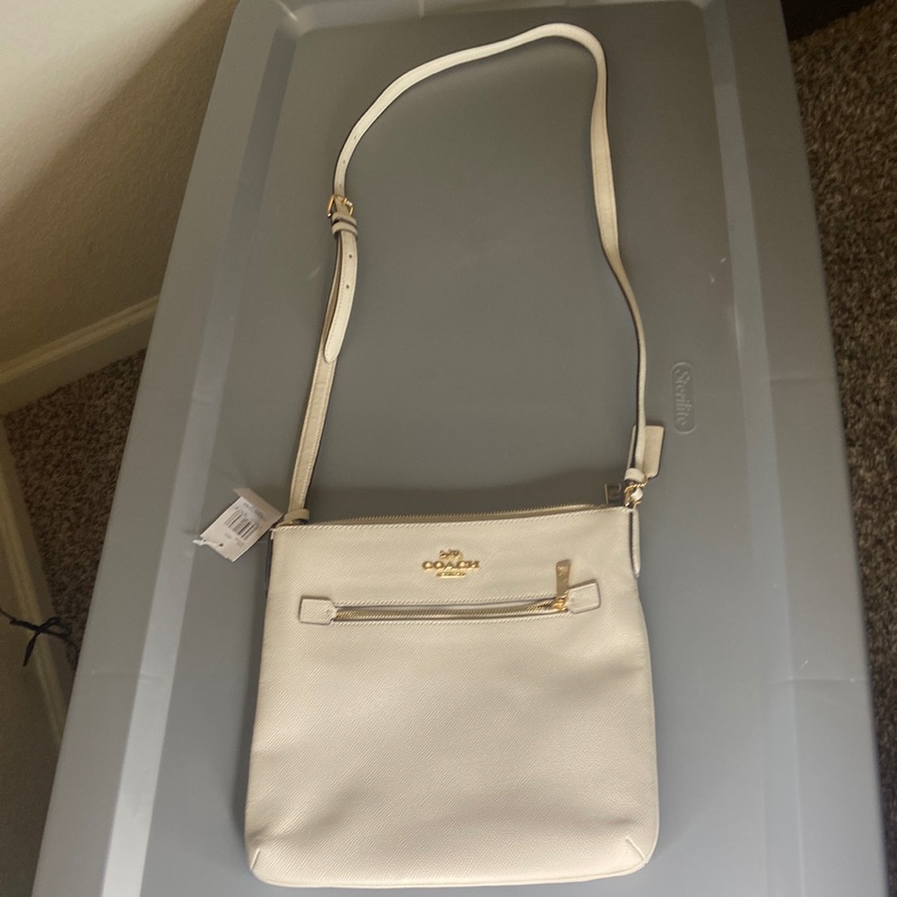 Coach Rowan File Bag Cream Color NWT